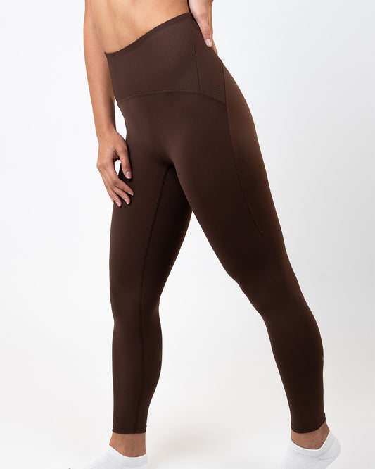 BFEERCE Performance Leggings-Chocolate Brown