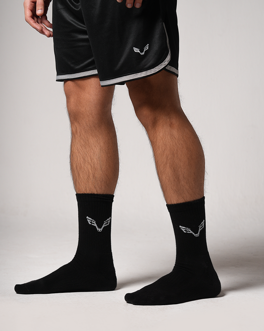 Bfeerce Black Crew Socks (Unisex)