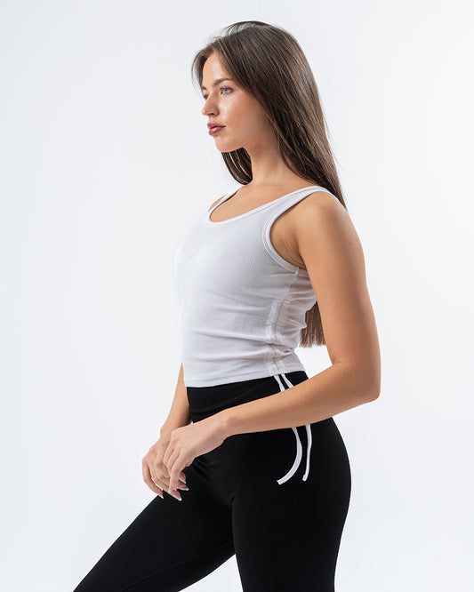 Ribbed Tank Top White