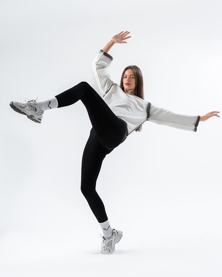 Stone Wash Sweatshirt White Women