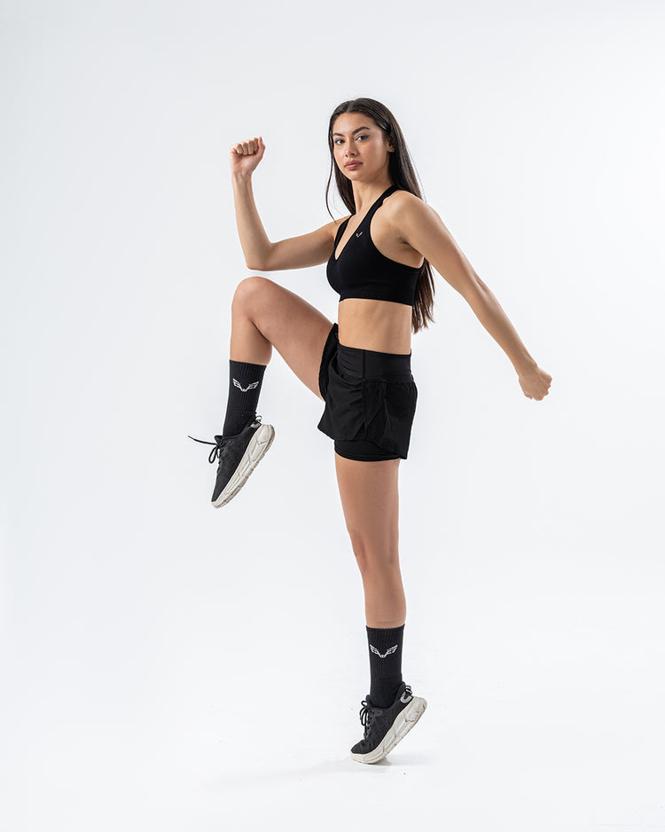 Women 2 in 1 shorts Black