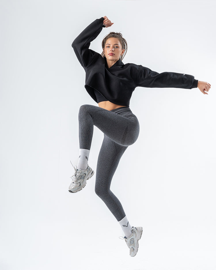 Crop top Hoodie Black Women
