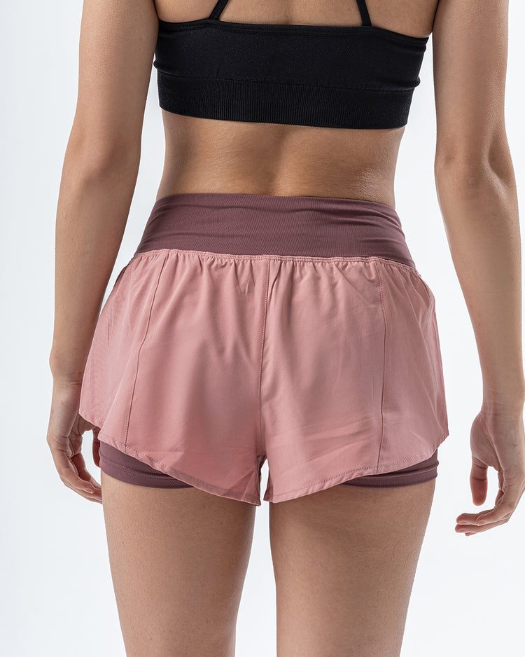 Women 2 in 1 shorts Pink