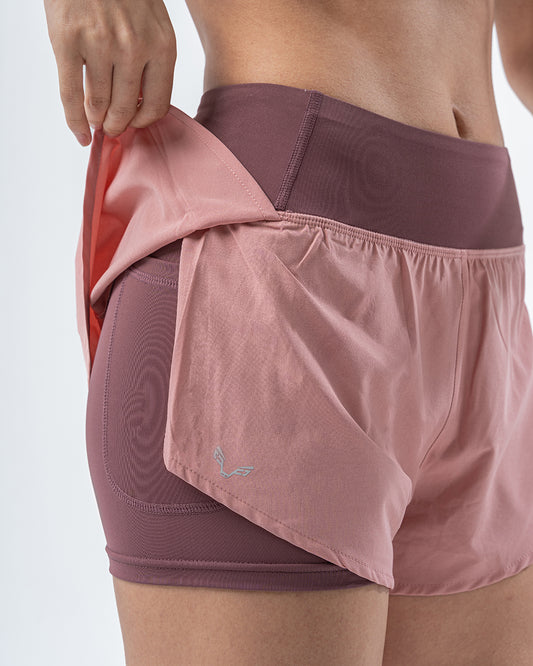 Women 2 in 1 shorts Pink