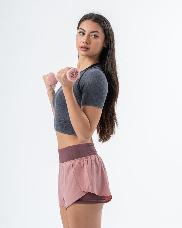 Women 2 in 1 shorts Pink