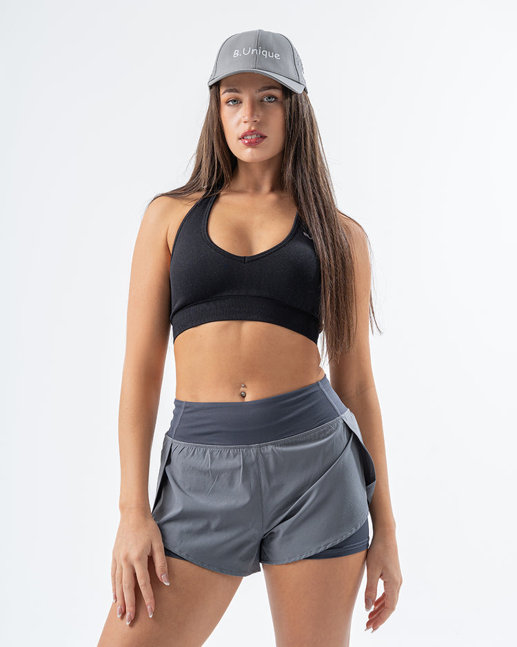 Women 2 in 1 shorts Grey