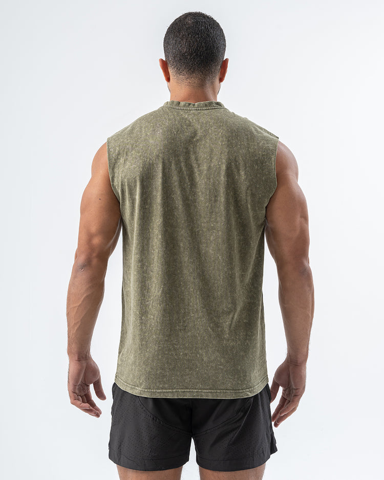 Olive Acid Wash Tank Top