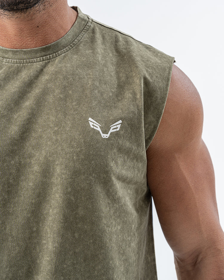 Olive Acid Wash Tank Top