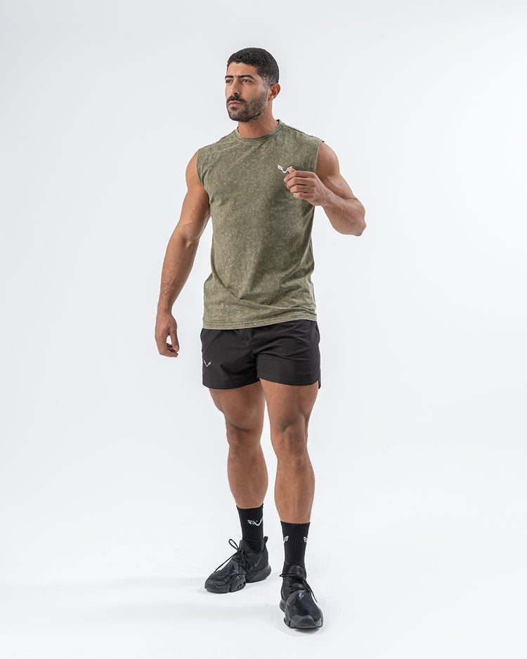 Olive Acid Wash Tank Top