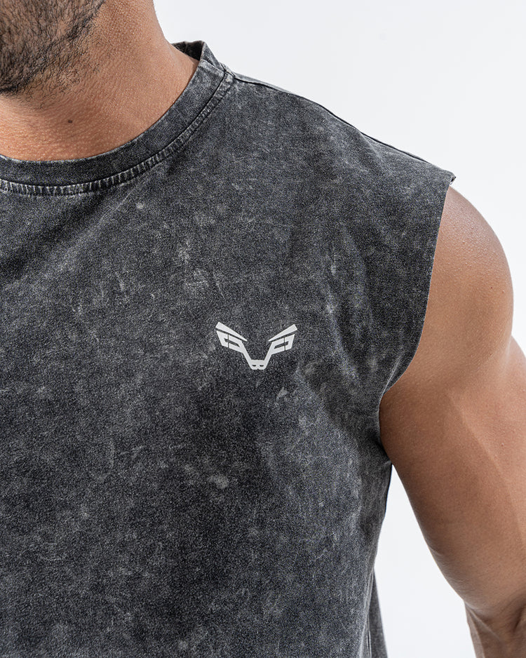 Black Acid Wash Tank Top