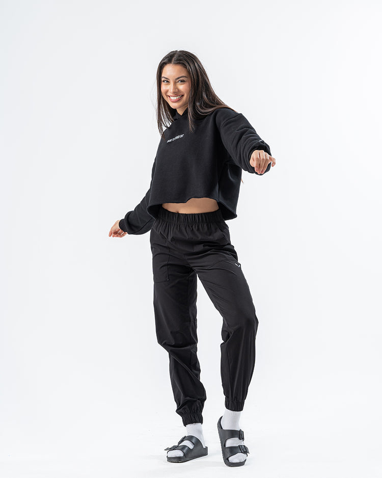 Crop top Hoodie Black Women