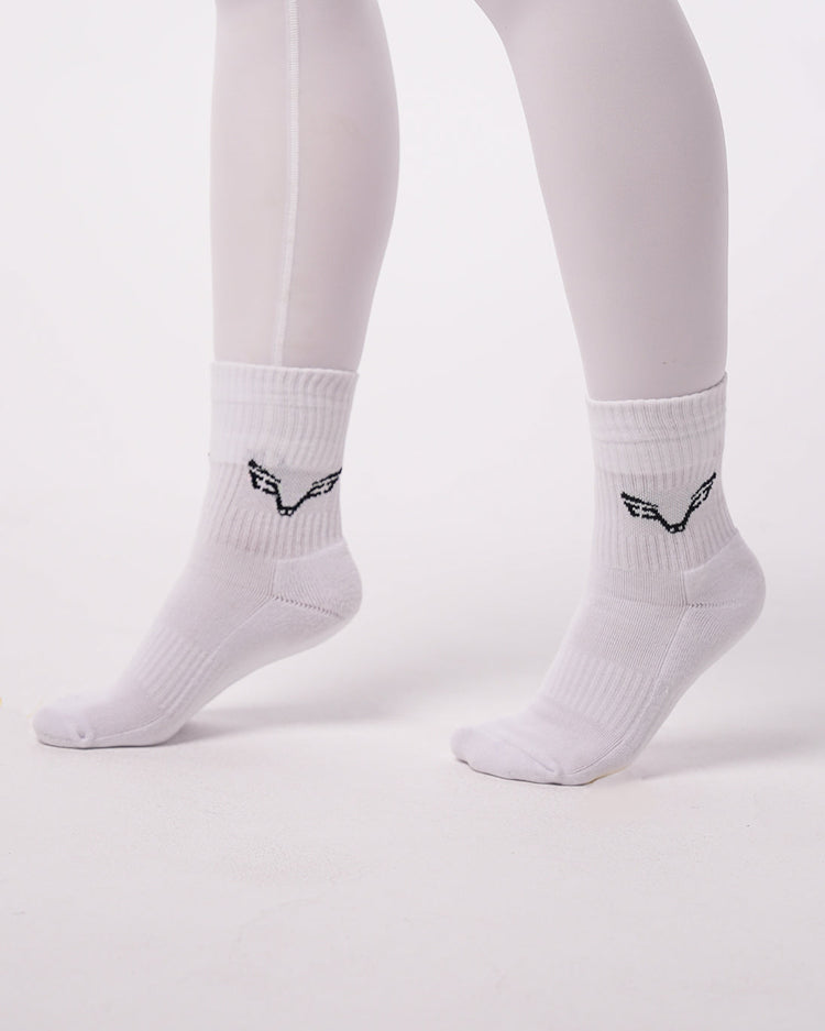 Bfeerce White Crew Socks (Unisex)