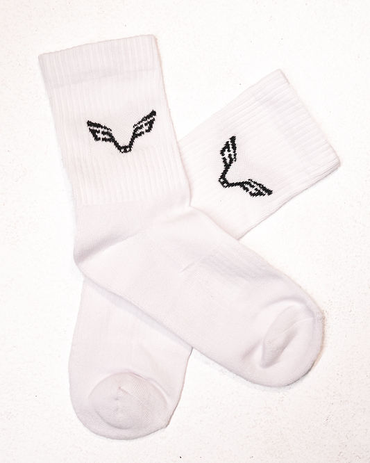 Bfeerce White Crew Socks (Unisex)