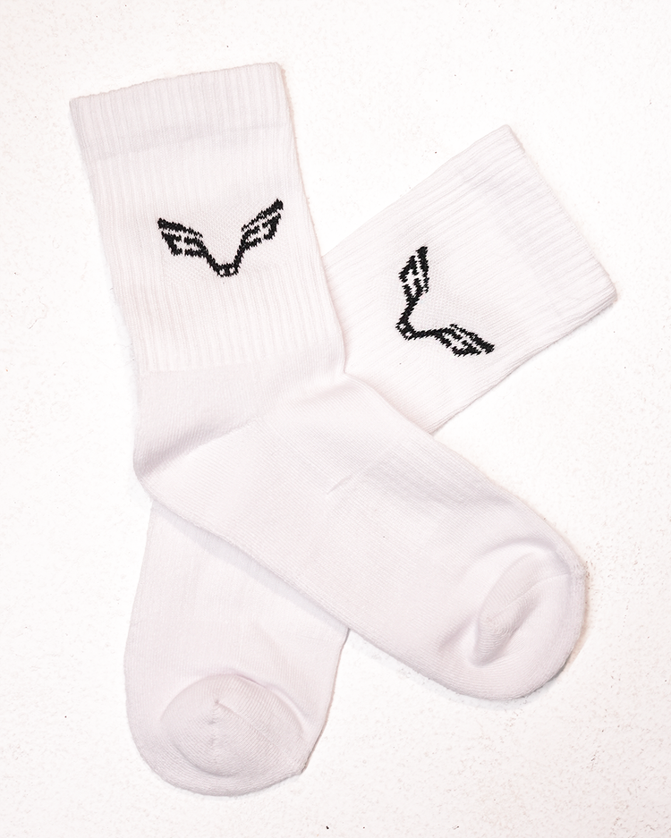 Bfeerce White Crew Socks (Unisex)