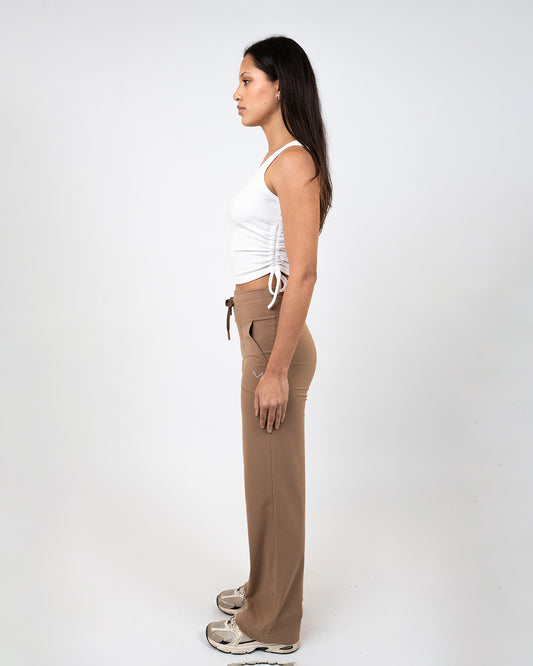 BFEERCE Straight Leg Yoga Pants Beige