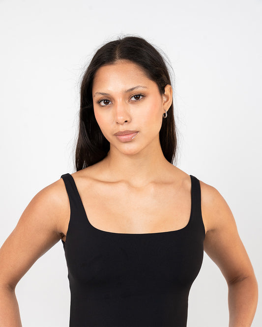BFEERCE Sculpt Tank – Built-In Bra Black