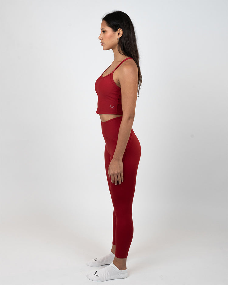 BFEERCE Ribbed Performance Set-Blood Red