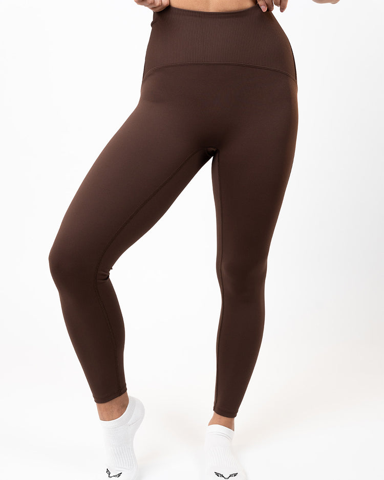 BFEERCE Performance Leggings-Chocolate Brown