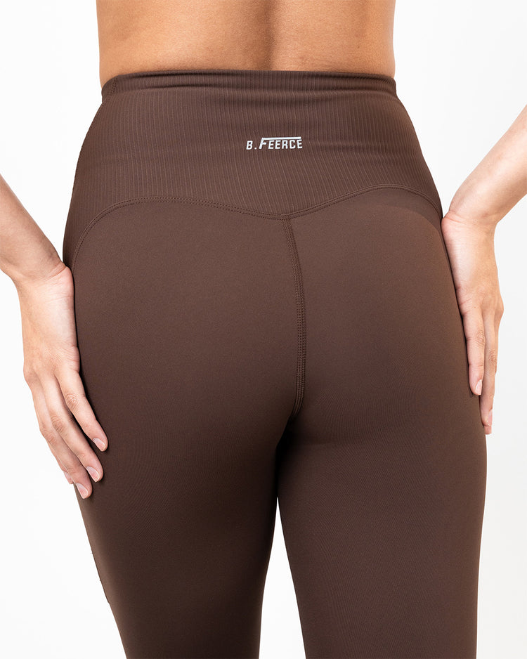 BFEERCE Performance Leggings-Chocolate Brown