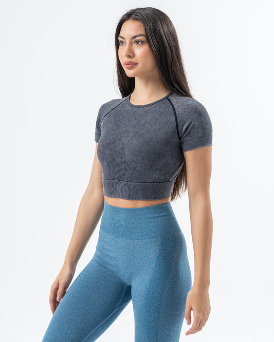 Vital Crop Top Stone Wash