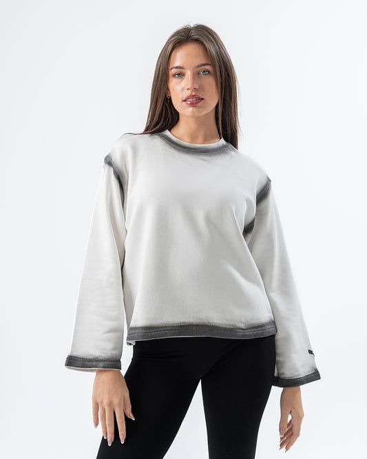 Stone Wash Sweatshirt White Women