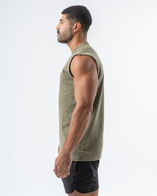 Olive Acid Wash Tank Top