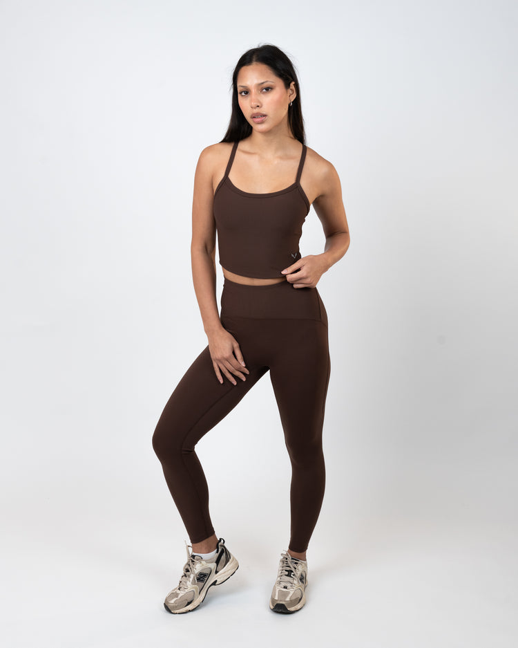 BFEERCE Ribbed Performance Set – Chocolate Brown