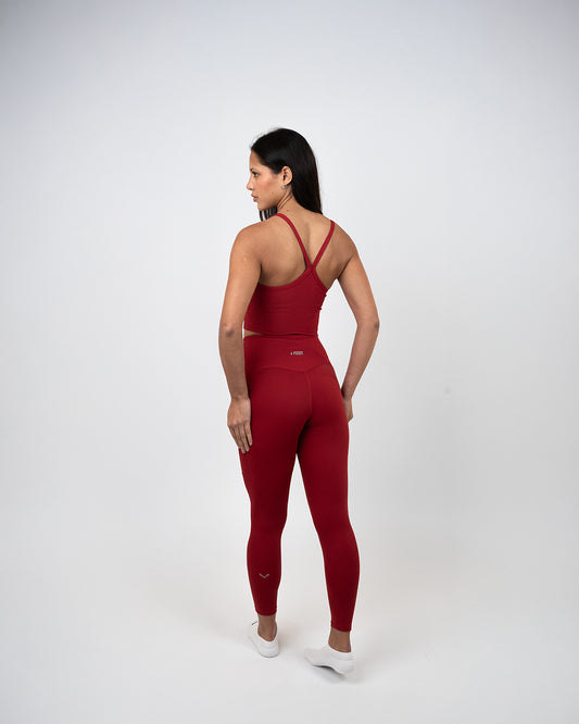 BFEERCE Ribbed Performance Set-Blood Red