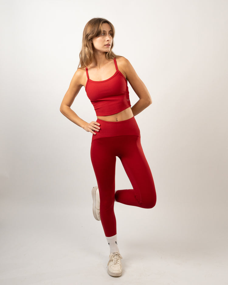 BFEERCE Ribbed Performance Set-Blood Red