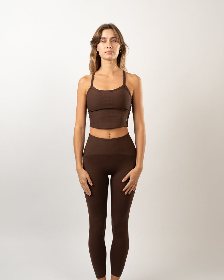 BFEERCE Ribbed Performance Set – Chocolate Brown