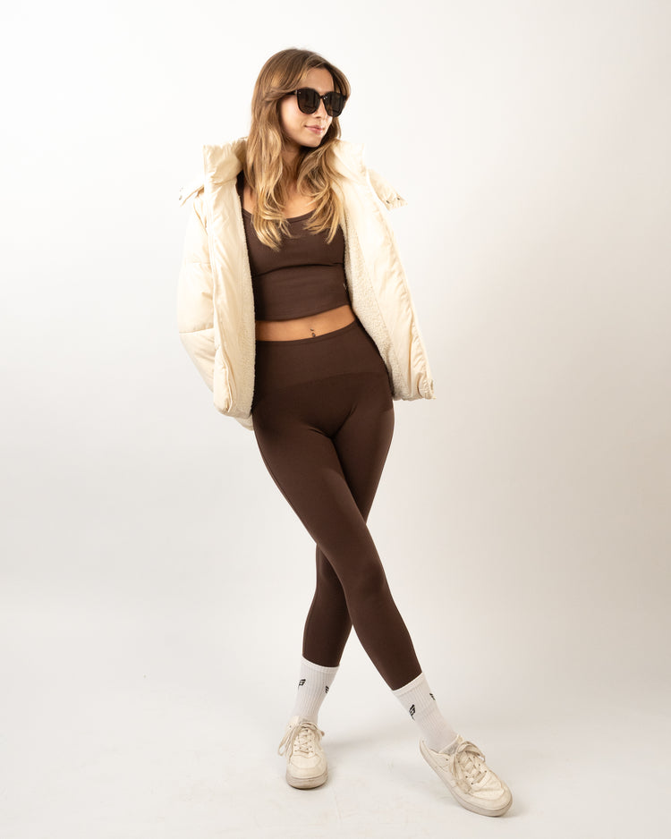 BFEERCE Ribbed Performance Set – Chocolate Brown