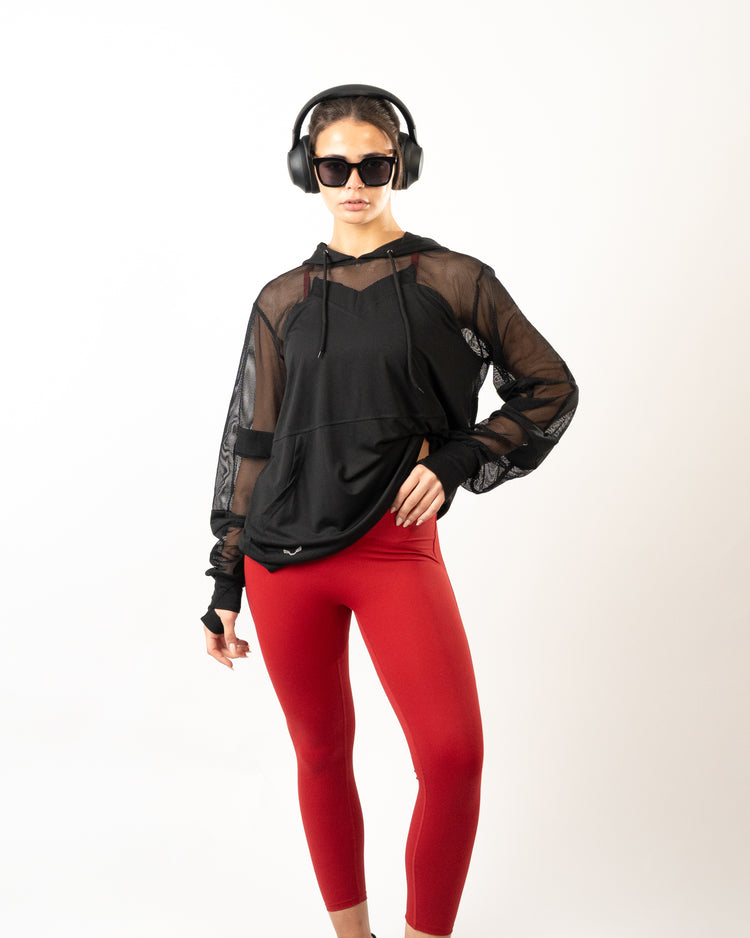 BFEERCE Mesh Hooded Cover-Up