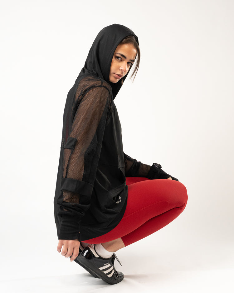 BFEERCE Mesh Hooded Cover-Up