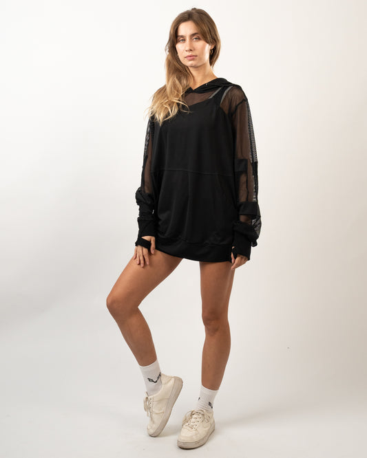 BFEERCE Mesh Hooded Cover-Up