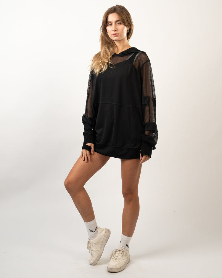 BFEERCE Mesh Hooded Cover-Up