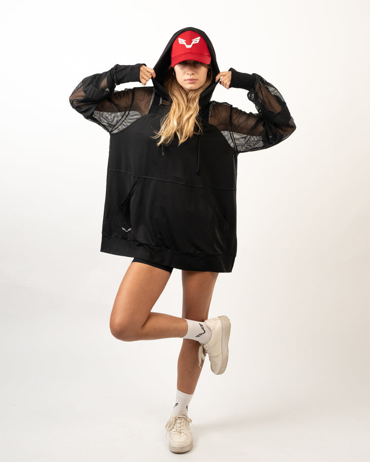 BFEERCE Mesh Hooded Cover-Up