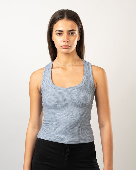 BFEERCE Waffle-Luxe Tank Baby Blue