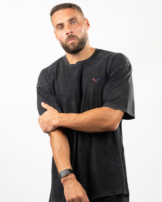 BFEERCE Neon Wolf Design Oversized T-Shirt Men