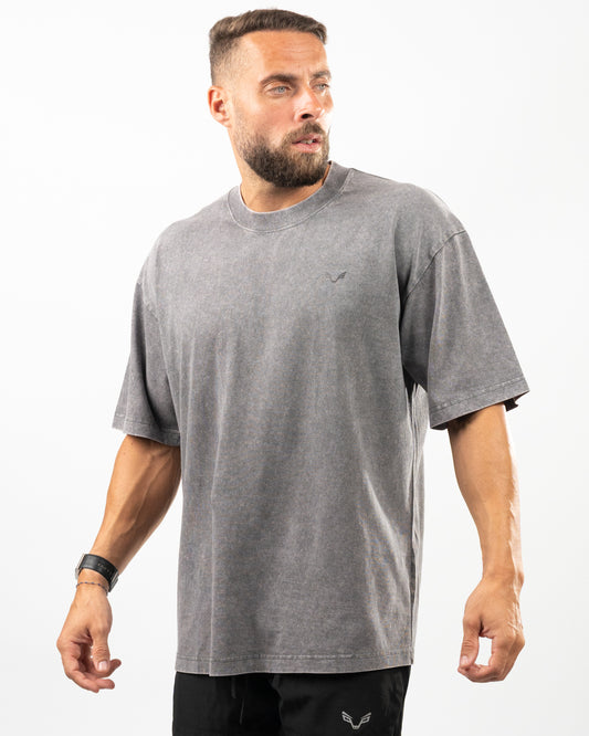 BFEERCE Grey Wolf Design Oversized T-Shirt Men